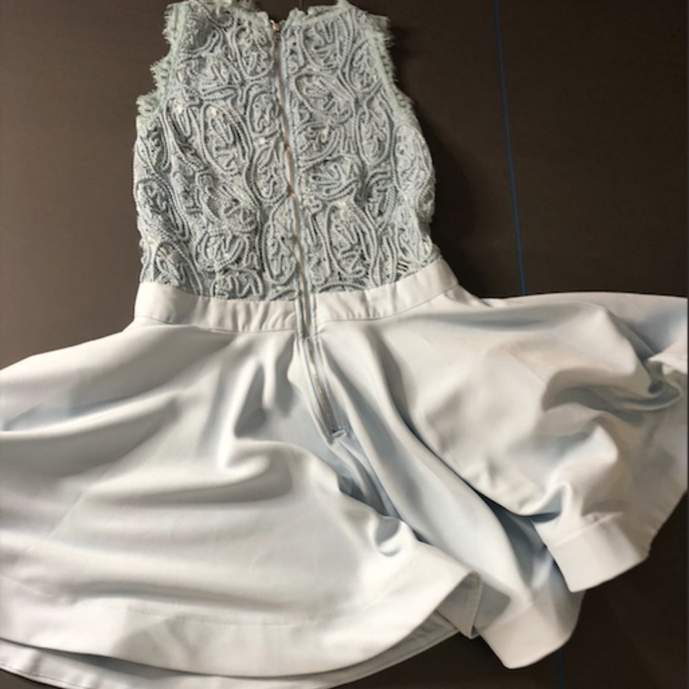 Honey Chelsea Light Blue Fit And Flare Dress